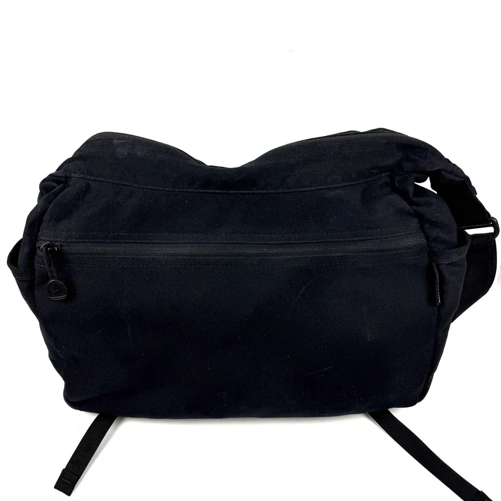 Overland Equipment Messenger Bag Black Floral Canvas Made In Chico USA